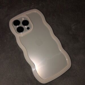 White/ Transparent Wave/ Curly Frame IPhone 15 Pro Max case